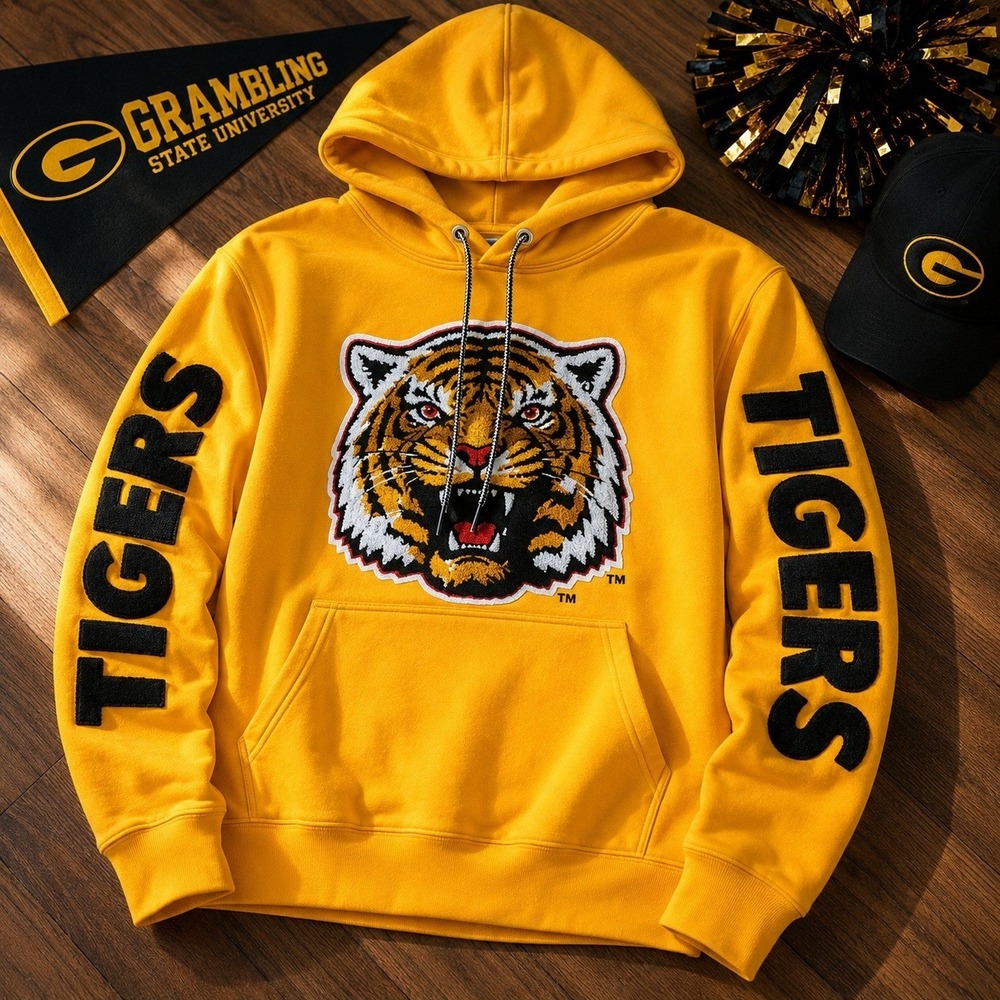 Tones of Melanin Grambling State University Tigers Hoodie Yellow Small HBCU GSU